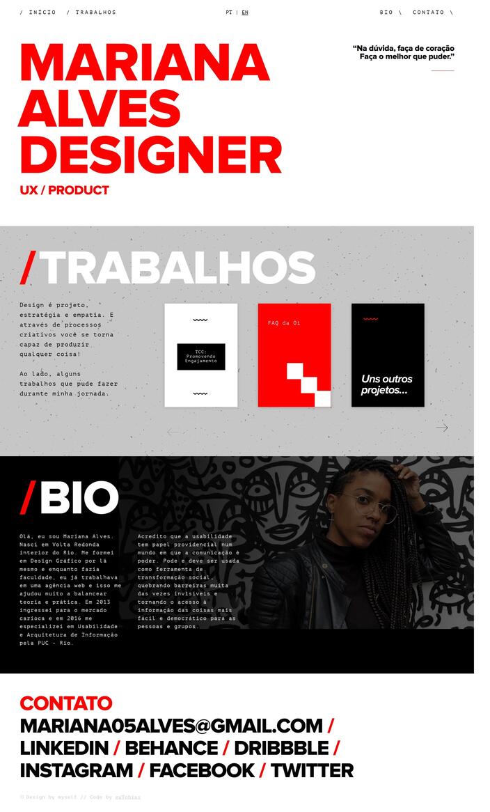 Portfolio website home page