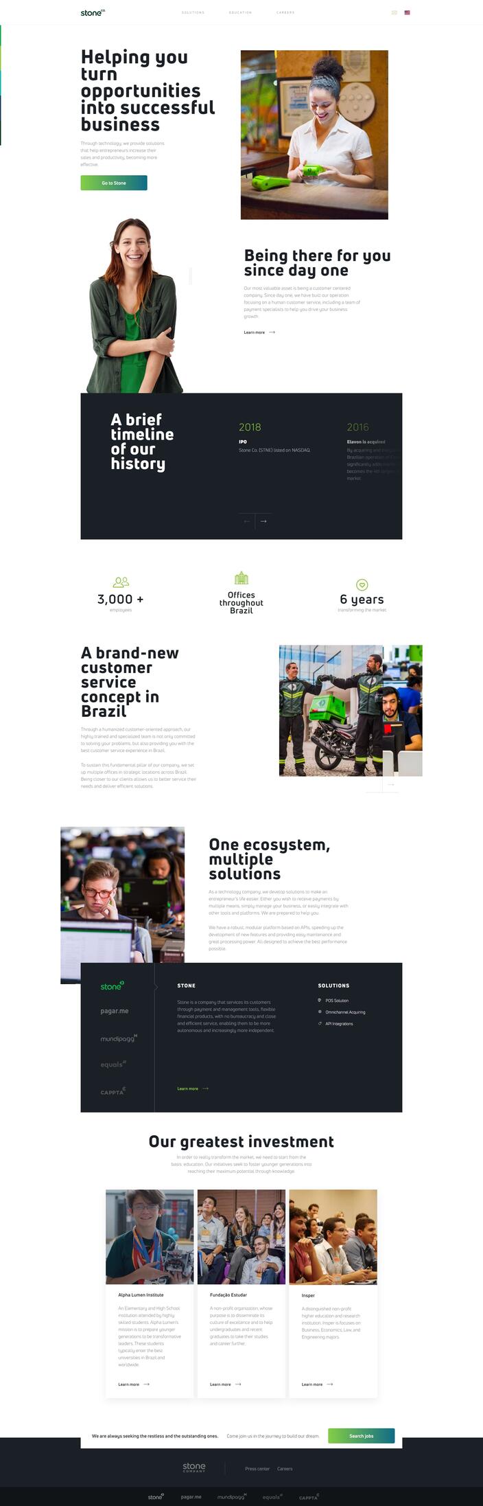 Home page of the Stone website